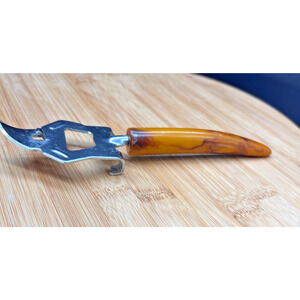 Vtg Bakelite Marbled Caramel Butterscotch-Colored Can Bottle Opener